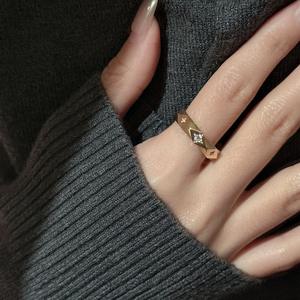 European American Style S925 Pure Silver Diamond Ring Light Luxury Fashionable Simple Personalized Design Cross-Border Product - Product Image 3