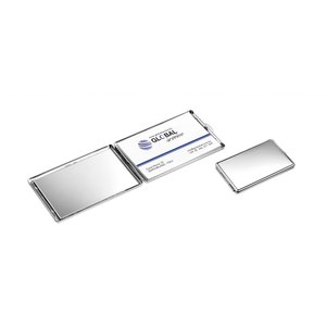 Porte-cartes en fibre de carbone pour femme avec miroir, 60x90mm, en cuir, pour cartes de visite et d'identité, style vierge, pour usage professionnel - Product Image 1