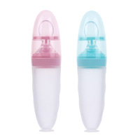 Bouteille de céréales de riz à presser pour bébé en silicone souple, produits pour mères et nourrissons, cuillère, alimentation complémentaire