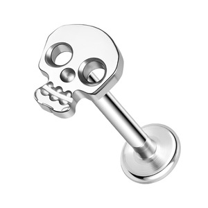 Boucles d'oreilles en alliage de titane en forme de crâne, 1,2x6mm, 1,2x8mm, 1,2x10mm, pour piercing d'oreille, bijoux, cadeau - Product Image 1