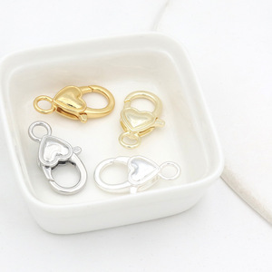 ตัวล็อกแบบหัวใจรูปกุ้งก้ามกราม ขนาด 26 มม. อุปกรณ์ทำเครื่องประดับ DIY ชุบทอง ชุบเงิน วัสดุทองแดง - Product Image 1