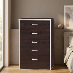 High Quality Modern Wooden Chest Drawer 5 Drawer <b>Bedroom</b> Wood <b>Storage</b> <b>Cabinet</b> Student Book Shelf Living Room Bathroom Made - Product Image 3