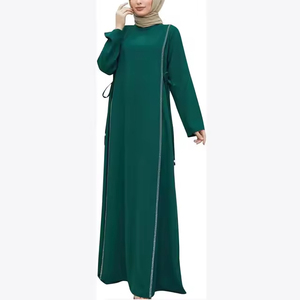 Muslim Abaya <b>Dress</b> Women Vintage Straight Natural <b>Long</b> Sleeve Modest Solid Floor-Length Middle East Islamic Arabian Robe Loose - Product Image 6