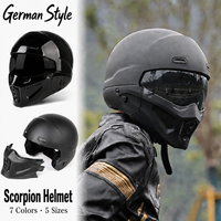 Casque de moto intégral rétro Scorpion 3C DOT, personnalisé unisexe toutes saisons pour le tourisme
