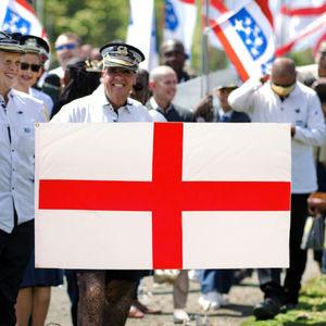 Drapeau national anglais imprimé en polyester 90x150cm en gros, en stock, 3x5 pieds, blanc, croix rouge, fanion, drapeau de Saint-Georges - Product Image 3