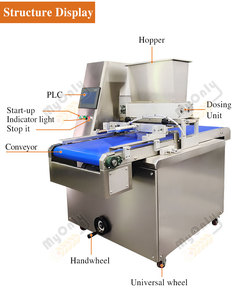 Machine automatique compacte pour la fabrication de biscuits, déposeuse de biscuits à découpe filaire, équipement de production de pâtisserie - Product Image 2