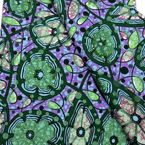 SatinWax En stock Tissu imprimé vert vif et violet Tissus Soie Motif <span class=keywords><strong>Pagne</strong></span> Africain S-Wax Tissu Hollandais Textile de Vêtement - Product Image 2