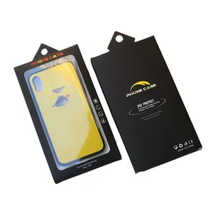 विंडो के साथ मोबाइल फोन केस पैकेजिंग के लिए कस्टम लोगो फोल्डिंग क्राफ्ट पेपर बॉक्स