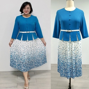 เดรสจีบสีสันสดใสคุณภาพดีไซส์ 5XL สำหรับผู้หญิงแอฟริกัน  ชุดเดรสยาวทรงหรูหราสำหรับใส่ไปโบสถ์ ไซส์พลัส - Product Image 4