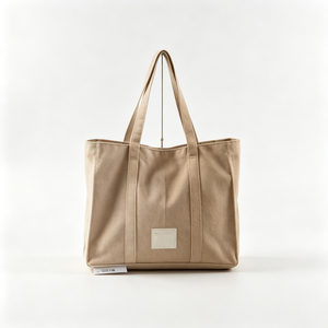 Customized Plain <b>canvas</b> tote bag, Khaki <b>canvas</b> tote, Solid tan shoulder tote, Large casual <b>canvas</b> <b>handbag</b> - Product Image 1