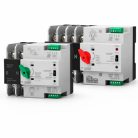 Interruptor de Transferencia Automática Trifásico de Doble Alimentación ATS 2P/3P/4P, Montaje en Riel DIN, Cambio Manual/Automático para Generador Solar Fotovoltaico