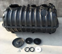 Bio digesteur empilable de ménage du PE pp, fosse septique en plastique de HDPE souterrain de traitement des eaux usées trois chambres