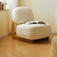 Fauteuil simple en velours de mouton Wabi-Sabi, pour salon, chambre à coucher, hôtel, fauteuil d'appoint Sedilis
