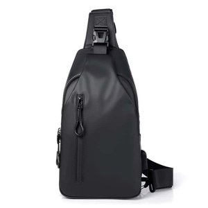 Sac bandoulière unisexe bleu marine en polyester imperméable avec fermeture éclair 17x7x31 cm, style sport toutes saisons, usage quotidien - Product Image 3