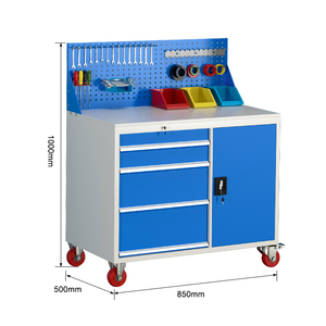 Tủ dụng cụ di động bằng thép, 4 ngăn kéo, 1 cửa, kiểu hiện đại, có bánh xe - Product Image 4