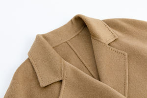 Kadın klasik çift göğüslü çift yüz ceket-30% deve saç ve 70% yün karışımı, deve rengi ile bel kemeri - Product Image 3