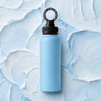 Bouteille d'eau portable en acier inoxydable avec base à ventouse magnétique, récipient réutilisable de 22 oz pour le camping et les sports de plein air
