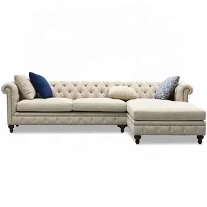 Canapé d'angle droit/gauche, ensemble moderne en tissu de lin pour salon, meubles personnalisés, nouveauté - Product Image 1