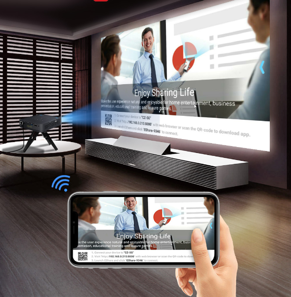 Portable 4K LED DLP Interactive Projectors 3D Smart Mini Android