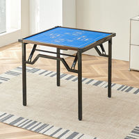 Table de jeu pliante carrée en gros, portable, pour la maison, pour Mahjong et cartes, design stable et pliable, idéale pour le poker et les jeux de société