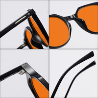 Montures de lunettes de soleil punk tendance UV400, verres PC transparents marron, unisexe, classiques, rétro, logo personnalisé, vente en gros