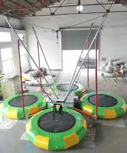 Factory Hot Sale 4 Way Bungee Jumping Trampoline With Trailer Electric Bungee Jumping For 4 People