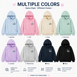 <b>Women</b>’s Light <b>Blue</b> <b>Hoodie</b> Loose Fit Sweatshirt With Custom Logo Embroidery Casual Lifestyle <b>Hoodie</b> <b>For</b> Boutique Brands - Product Image 3