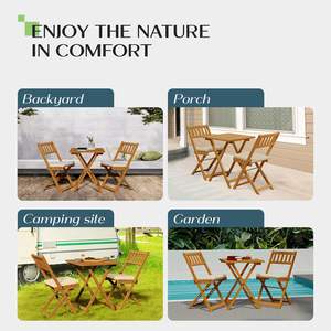 Ensemble <span class=keywords><strong>de</strong></span> trois pièces pour <span class=keywords><strong>terrasse</strong></span> et <span class=keywords><strong>petite</strong></span> taverne : chaise <span class=keywords><strong>pliante</strong></span> en bois d'extérieur et <span class=keywords><strong>table</strong></span> <span class=keywords><strong>pliante</strong></span> à forte capacité <span class=keywords><strong>de</strong></span> charge - Product Image 5