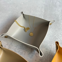 Plateau récupération en cuir PU, Logo personnalisé, plateau de rangement pour bonbons ou bijoux, stocks en usine, cadeaux de noël, Logo personnalisé