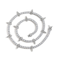 Collier pour homme Wolf Fang Accessories, chaîne tennis Hip Hop, en laiton et zircon, bijoux de marque tendance