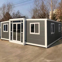 Venta al por mayor de fábrica: Moderna casa contenedor de lujo plegable y expandible de 20 y 40 pies, con 2 o 3 dormitorios, duradera, para complejos turísticos al aire libre.