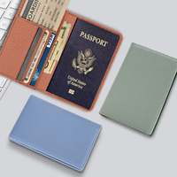 SEMIA Dompet Paspor Kulit Hitam Gaya Vintage & Tempat Kartu Identitas Model Dompet Paspor-01 untuk Pria dan Wanita
