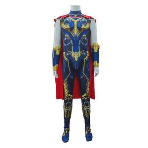 Disfraz de <span class=keywords><strong>Thor</strong></span> para Adultos, Estilo Love and Thunder, Mono de Cosplay con Capa Roja, Traje de Superhéroe de Halloween para Hombre - Product Image 2