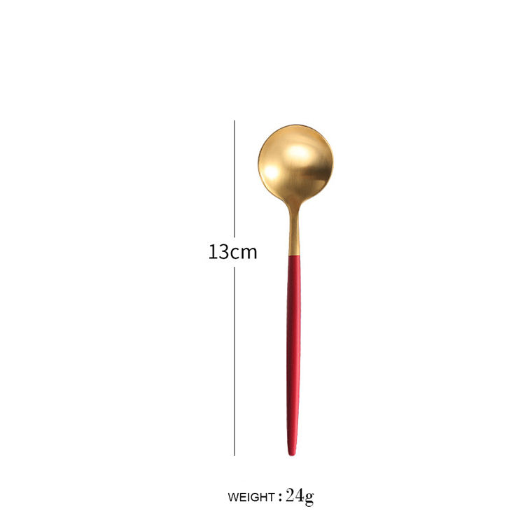 Tea spoon red gold