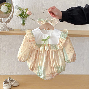 Vêtements assortis pour grandes et petites sœurs, printemps 2026, vêtements floraux pour jumeaux, vêtements en coton, tenue de princesse pour bébé fille, body, robe pour enfants - Product Image 6