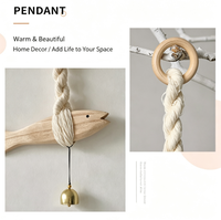 BOYUN Pendentif décoratif en bois sculpté en forme de poisson de haute qualité, clochette nouée à faire soi-même