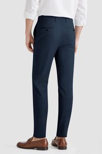 <span class=keywords><strong>Pantaloni</strong></span> eleganti in cotone 100% <span class=keywords><strong>Slim</strong></span> <span class=keywords><strong>Fit</strong></span> da <span class=keywords><strong>uomo</strong></span> elasticizzati <span class=keywords><strong>Chino</strong></span> a vita media con cerniera anteriore piatta con mosca formale dritta personalizzabile - Product Image 2