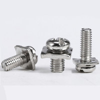 Vis de borne d'amplificateur 4mm 5mm rondelle carrée haut-parleur de terre vis d'ampli vis de combinaison de fente phillips