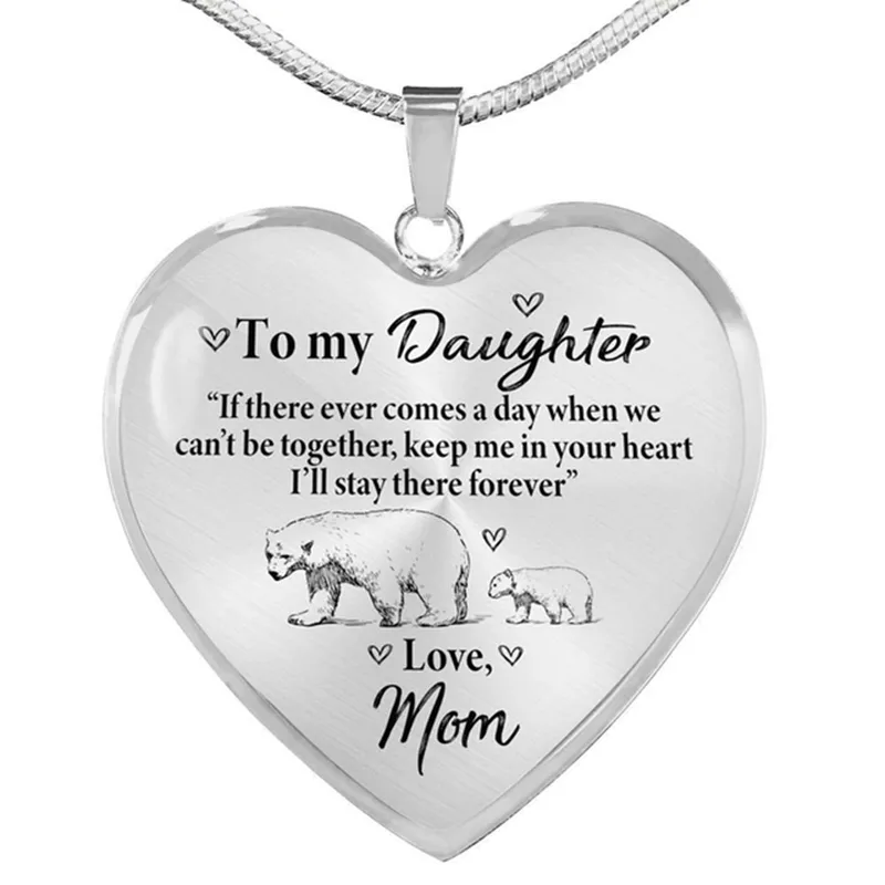 Para minha filha sempre lembre-se que pai te amo coração colar de pingente requintado borboleta colar mulheres meninas família presentes