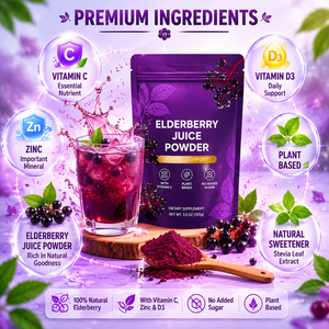 Jugo de Saúco en Polvo Personalizado con Zinc y Vitamina C, 25% Suplemento Dietético Natural para Mejorar la Inmunidad en Niños y Adultos - Product Image 3
