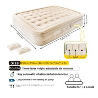 Matelas Gonflable Floqué Automatique 200cm pour Camping & Mobilier Domestique Lit Pliant Portable d'Extérieur