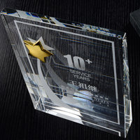 Plaques en verre de cristal de haute qualité en gros, gravure laser, certificat personnalisé, trophées et médailles en verre