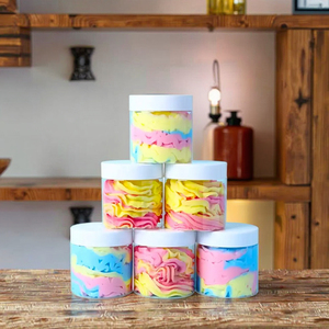 Logo personalizzato per una lozione per il <span class=keywords><strong>corpo</strong></span> al burro di karité di frutta Icorn, arcobaleno biologico, con struttura di gelato, con struttura di cocco e rosa - Product Image 1