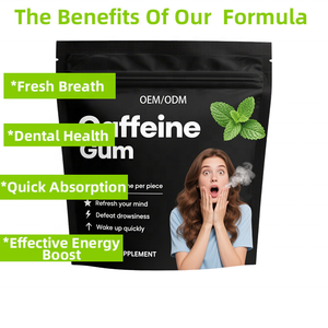 Grosir OEM kafein gusi l-theanine energi permen karet mendukung fokus energi 0 kalori tropis gusi kafein - Product Image 5