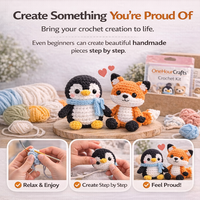 Kit de crochet positif DIY pour amigurumi, ensemble de tricot pour jouets en peluche avec fil isolant thermiquement pour débutants