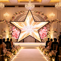 Panneau d'affichage LED créatif en forme d'étoile pleine couleur pour intérieur, écran publicitaire numérique en forme de pentagone à cinq branches pour hôtels et mariages