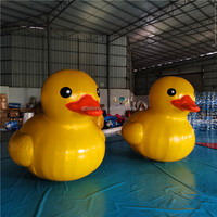 Canard gonflable publicitaire en PVC jaune avec pompe à air pour utilisation en extérieur sur lac ou sur terre