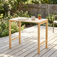 Table d'extérieur en pin Radiata naturel – Mobilier de jardin pliable et minimaliste en bois pour terrasse et balcon