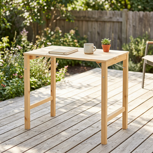 Table de camping pliable en bois polyvalente – Table d'extérieur à 4 pieds facile à transporter pour le camping, les pique-niques et les loisirs - Product Image 1