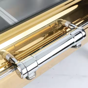 Juego de Recipientes para Calentar Alimentos de 9L, de Acero Inoxidable, con Base Alta Dorada, Funciona con Alcohol, para Cocina Comercial, Buffet, Restaurante, Hotel - Product Image 6